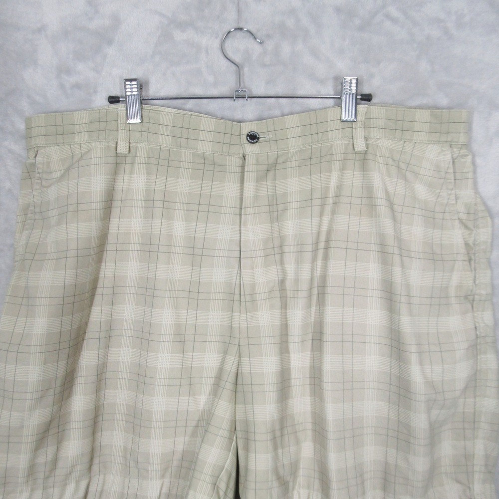Dunning Mens Golf Shorts Size 40 Sage Green Plaid Stretch Performance Activewear - Picture 2 of 13